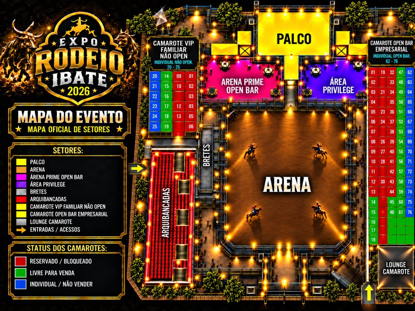 Mapa de Expo Rodeio de Ibaté